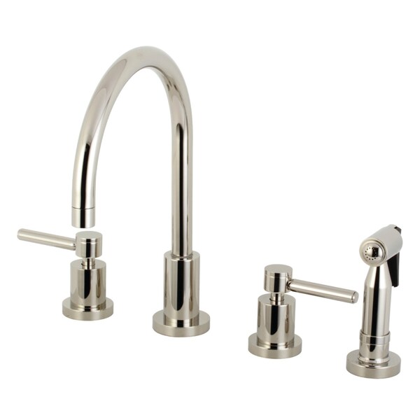 KS8726DLBS Concord 8" Widespread Kitchen Faucet W/ Brass Sprayer, Nickl